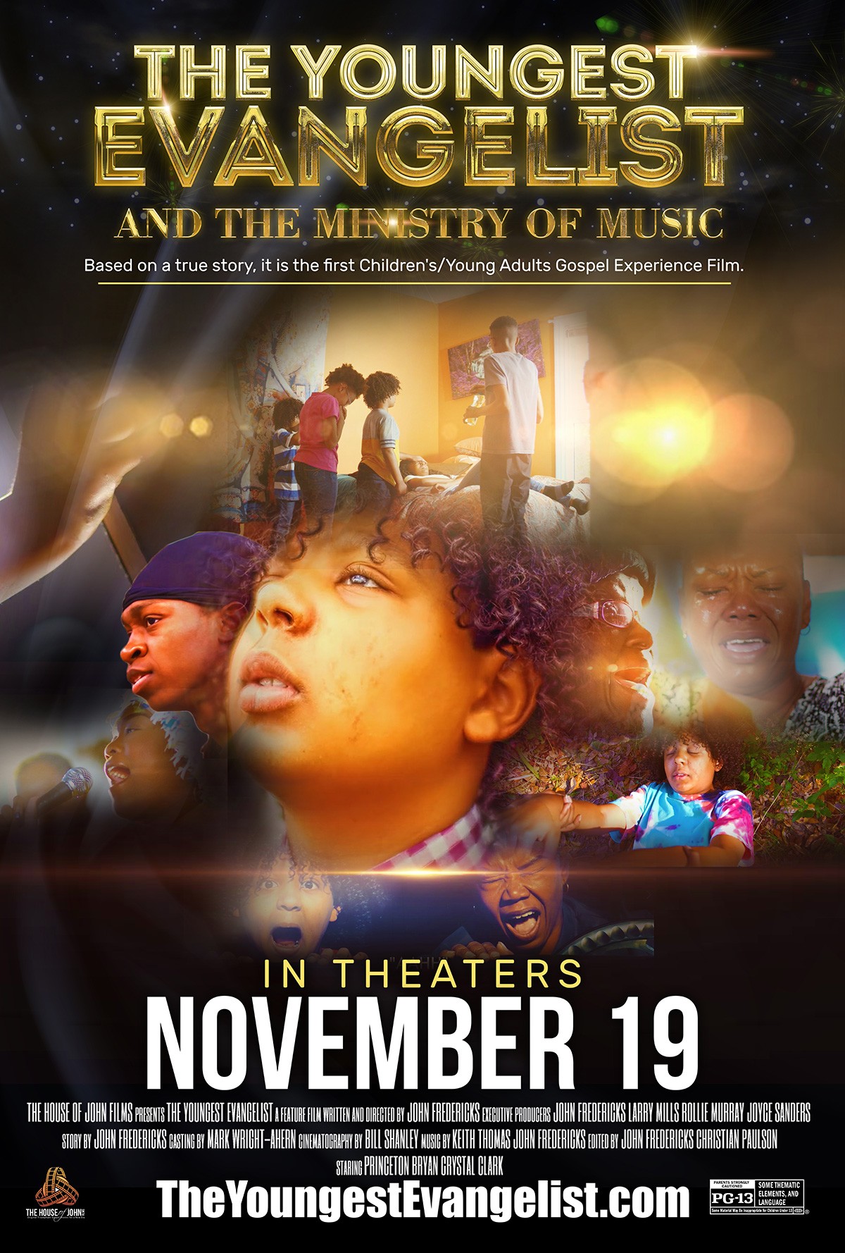 Original 2021 release poster for The Youngest Evangelist, prominently featuring Princeton Bryan